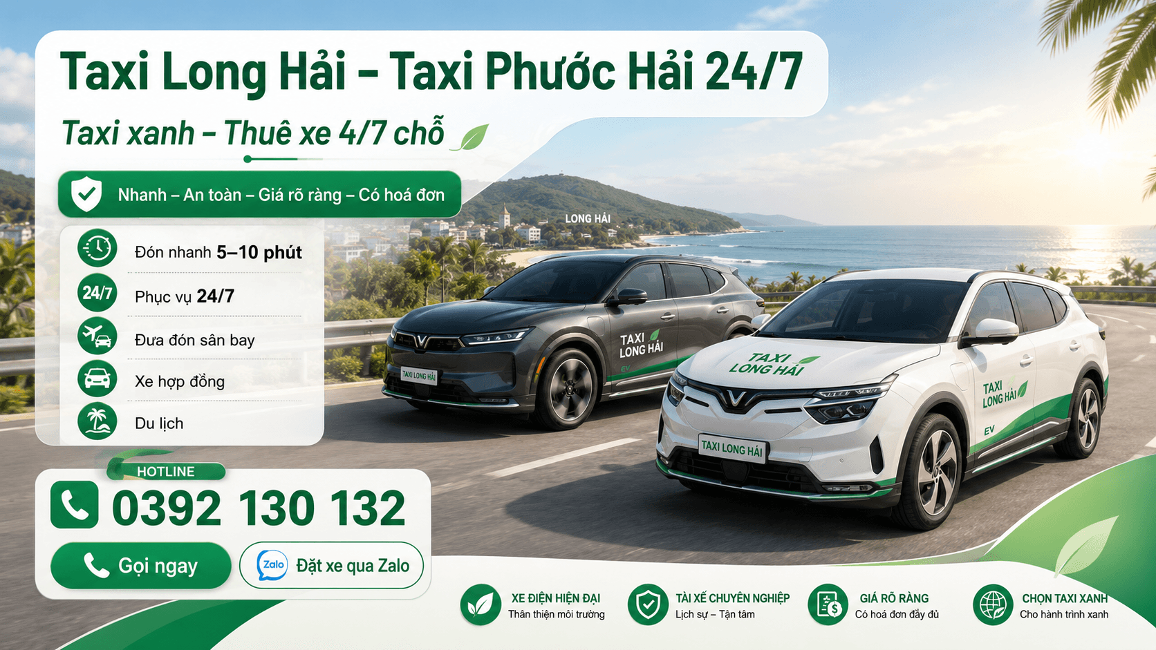 Banner Taxi Long Hai - Taxi Phuoc Hai 24/7